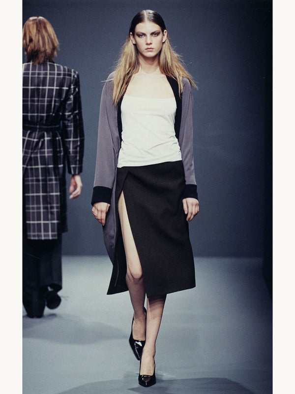 Prada Fall 1997 Dark Green Side Slit Skirt