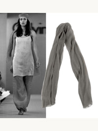 Calvin Klein Collection Spring 1993 Grey Silk Chiffon Scarf