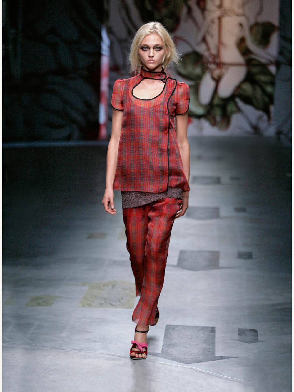 Prada Spring 2008 Fairy Pink & Electric Blue Silk Ensemble Set