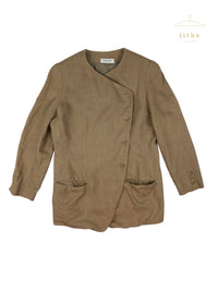 Calvin Klein Collection Spring 1993 Asymmetrical Linen Jacket