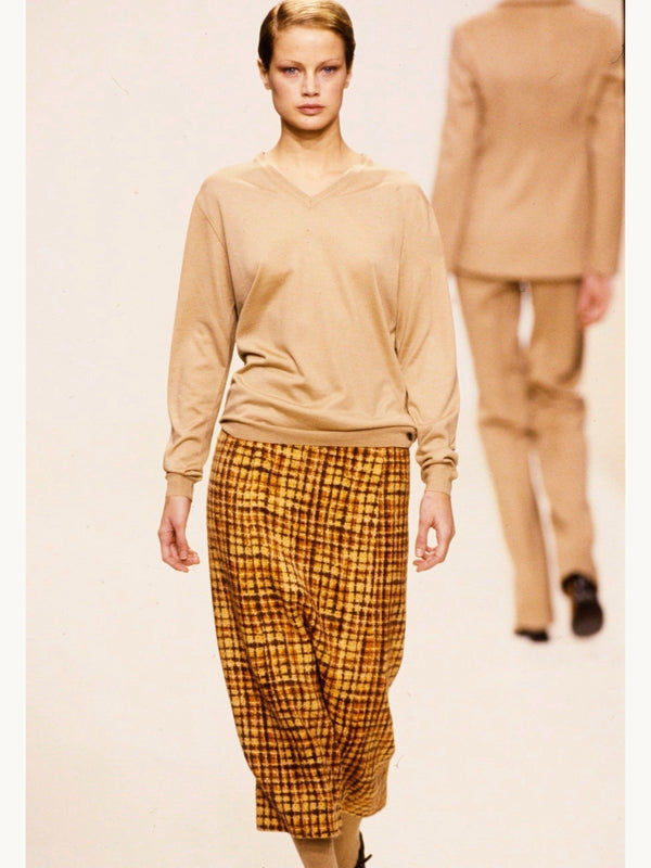 Prada Fall 1996 Tweed Midi Skirt