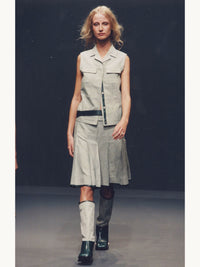 Prada Spring 1999 Boxy Grey Cotton & Linen Vest