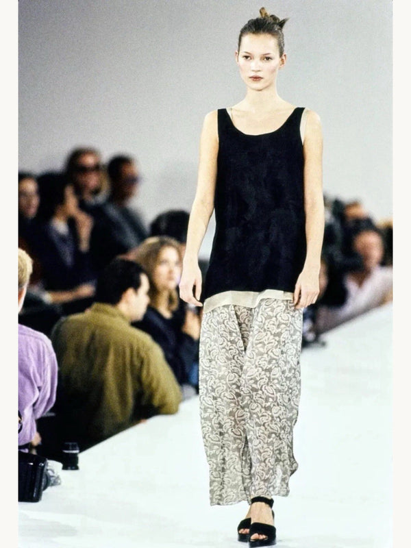 Calvin Klein Collection Spring 1994 Floral Semi-Sheer Tank