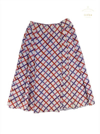 Yves Saint Laurent Spring 1973 Lattice Print Pleated Skirt