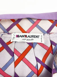 Yves Saint Laurent Spring 1973 Lattice Print Pleated Skirt