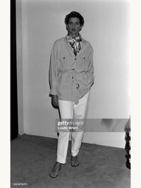 Calvin Klein Resort 1990 Washed Silk Sage Green Safari Jacket