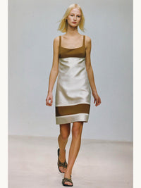 Prada Spring 1996 Color Block Drop Strap Shift Dress
