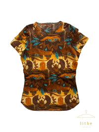 Jean Paul Gaultier Spring 1997 Egyptian Hieroglyphics Print Top