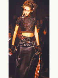 Jean Paul Gaultier Fall 1995 Sequin Circuit Board Crop Sweater Top