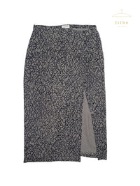 Calvin Klein Spring 1993 Organic Print Silk Skirt
