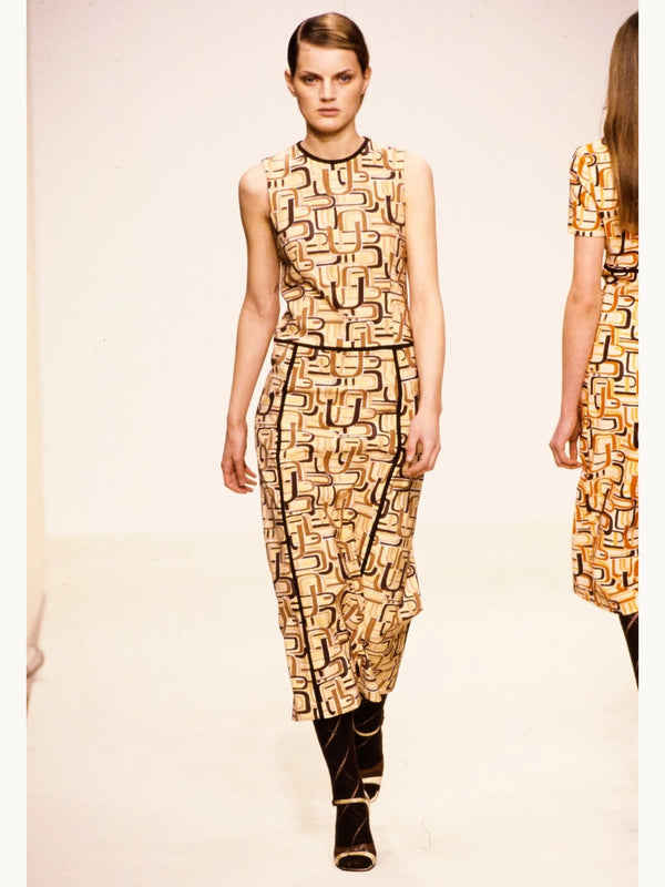 Prada Fall 1996 Retro 'U' Print Dress
