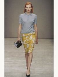 Prada Spring 2001 Red Carnation Print Pencil Skirt