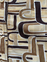 Prada Fall 1996 Retro 'U' Print Button Up Shirt