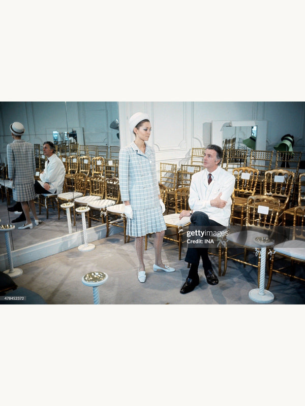 Givenchy HAUTE COUTURE Spring 1969 Baby Blue Tweed Jacket
