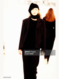 Calvin Klein Collection Fall 1993 Black Textured Wool 'Cardigan' Jacket | Vintage