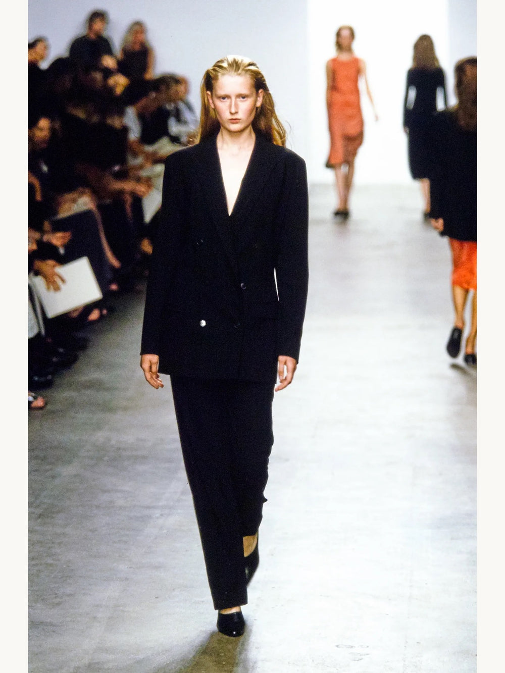 Calvin Klein Collection Spring 1999 Black Wool Trousers