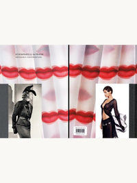 Prada Spring 2000 Red Lips Print Pleated Silk Skirt
