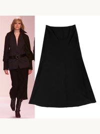 Calvin Klein Collection Fall 2001 Black Wool Maxi Skirt