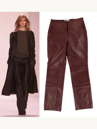 Calvin Klein Collection Fall 2001 Red Calfskin Leather Pants