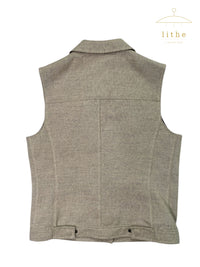 Prada Spring 1999 Boxy Grey Cotton & Linen Vest
