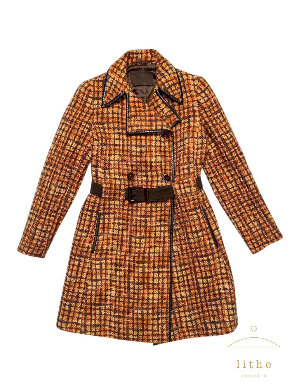 Prada Fall 1996 Tweed Double Breasted Coat