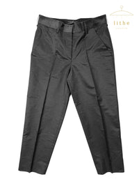 Prada Spring 1998 Shimmering Black Cotton Capri Pants