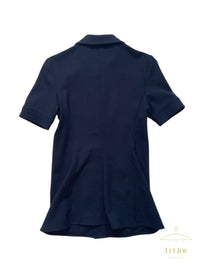 Prada Spring 1996 Navy Wool Short Sleeve Buttoned Shirt