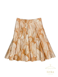 Prada Fall 2001 Organic Flora Wavy Print Silk Skirt