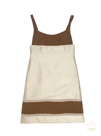Prada Spring 1996 Color Block Drop Strap Shift Dress