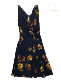 Prada Fall 2005 Floral Drape Front Silk Dress