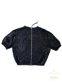 Jean Paul Gaultier Fall 1995 Sequin Circuit Board Crop Sweater Top