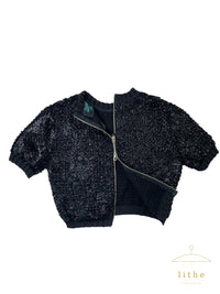 Jean Paul Gaultier Fall 1995 Sequin Circuit Board Crop Sweater Top