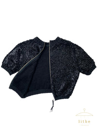 Jean Paul Gaultier Fall 1995 Sequin Circuit Board Crop Sweater Top