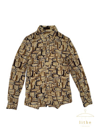 Prada Fall 1996 Retro 'U' Print Button Up Shirt