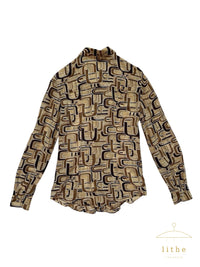 Prada Fall 1996 Retro 'U' Print Button Up Shirt