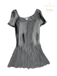 Vivienne Tam Spring 1994 Pleated Tromp L'oeil Illusion Babydoll Mini Dress