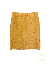 Prada Spring 2000 Tan Ostrich Leather Skirt