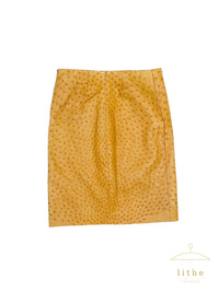 Prada Spring 2000 Tan Ostrich Leather Skirt