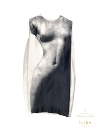 Lanvin Spring 2013 Tromp L'oeil Statue Print Silk Dress