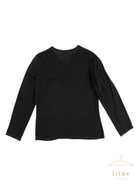 Calvin Klein Collection Spring 1993 Sheer Black Silk Button Cardigan Top