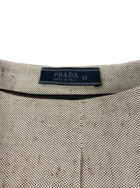Prada Spring 1999 Pleated Linen Cotton 'PRADA' Strip Skirt