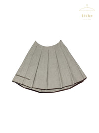 Prada Spring 1999 Pleated Linen Cotton 'PRADA' Strip Skirt