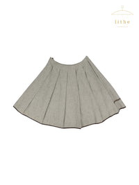 Prada Spring 1999 Pleated Linen Cotton 'PRADA' Strip Skirt