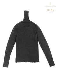 Jean Paul Gaultier Fall 1995 Grey Ruffle Front Wool Turtleneck Sweater