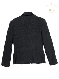 Calvin Klein Collection Fall 1993 Black Textured Wool 'Cardigan' Jacket | Vintage