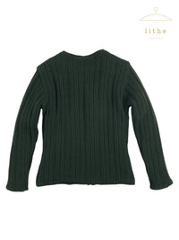 Prada Fall 1994 Green Wool Knit Zip Jacket w/ Padded Lining