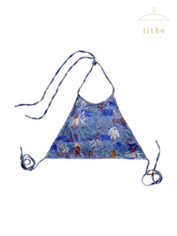 Collina Strada Spring 2020 Floral Printed Velvet Halter Crop Top