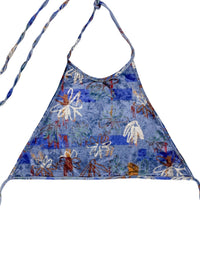 Collina Strada Spring 2020 Floral Printed Velvet Halter Crop Top