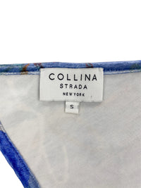 Collina Strada Spring 2020 Floral Printed Velvet Halter Crop Top