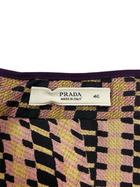 Prada Spring 2008 'Fairy' Orange & Pink Wavy Print Silk Top